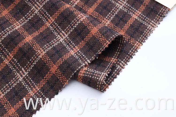 Classic design check plaid tweed manufacturer yarn dyed fabric woolen wool for men shirt women blouse cloth